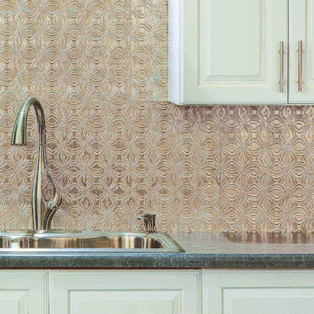 Fasade Fasade 18in x 24in Lotus Vintage Metal Backsplash Panel 5pk PB6334