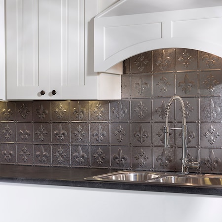 Fasade Fasade 18in x 24in Fleur-de-lis Galvanized Steel Backsplash Panel 5pk PB6630