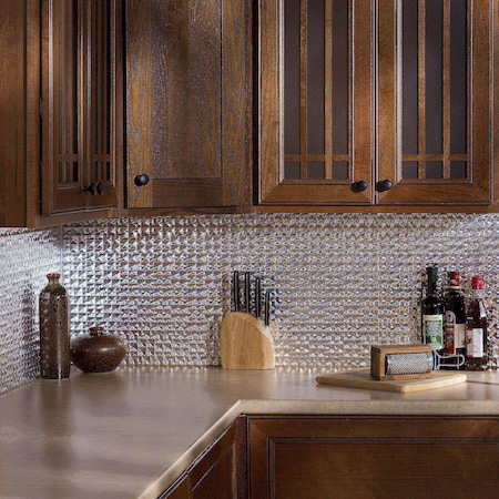 Fasade Fasade 18in x 24in Terrain Brushed Aluminum Backsplash Panel 5pk PB6708