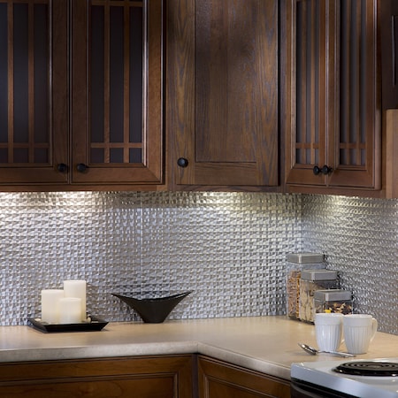 Fasade Fasade 18in x 24in Terrain Argent Silver Backsplash Panel 5pk PB6709