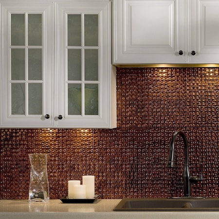 Fasade Fasade 18in x 24in Terrain Moonstone Copper Backsplash Panel 5pk PB6718