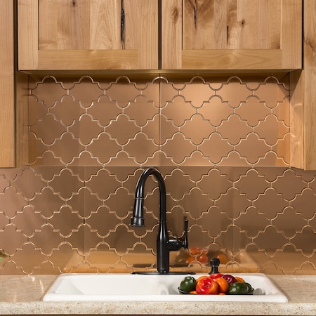 Fasade Fasade 18in x 24in Monaco Polished Copper Backsplash Panel 5pk PB6825
