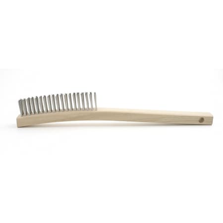 Brush Research B740SS Curved Handle Scratch Brush, .012SS, 3X19, 1.125" Trim, 13.75" OAL B740SS