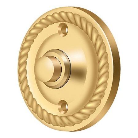 Deltana Bell Button, Round Rope Lifetime Brass BBRR213CR003