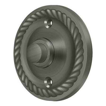 Deltana Bell Button, Round Rope Antique Nickel BBRR213U15A