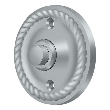 Deltana Bell Button, Round Rope Satin Chrome BBRR213U26D
