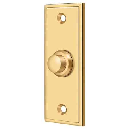 Deltana Bell Button, Rectangular Contemporary Lifetime Brass BBS333CR003
