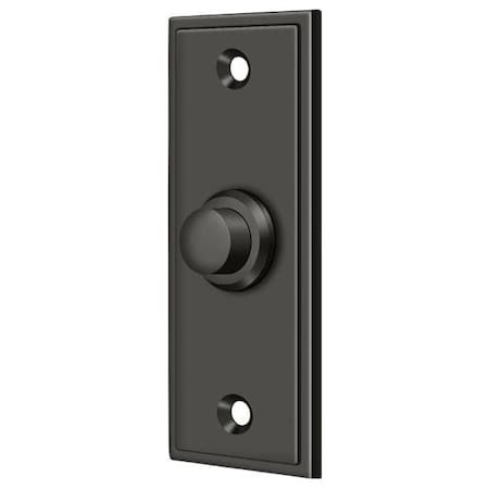Deltana Bell Button, Rectangular Contemporary Oil Rubbed Bronze BBS333U10B