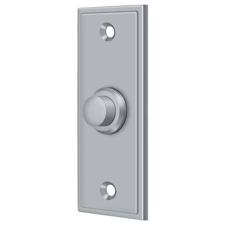 Deltana Bell Button, Rectangular Contemporary Satin Chrome BBS333U26D