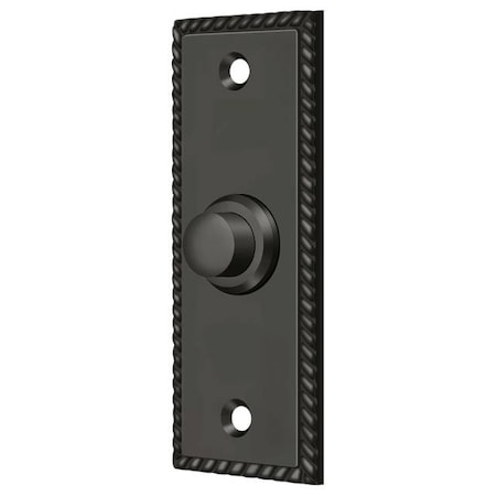 Deltana Bell Button, Rectangular Rope Oil Rubbed Bronze BBSR333U10B