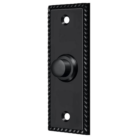 Deltana Bell Button, Rectangular Rope Black BBSR333U19