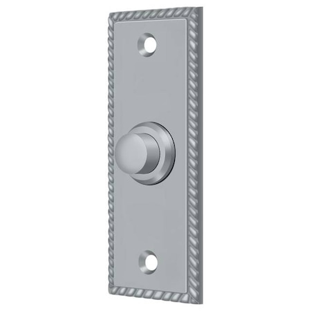 Deltana Bell Button, Rectangular Rope Satin Chrome BBSR333U26D