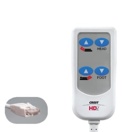 Crest Healthcare Bed Control, 8-Pin, 4 Button, 8 ft. Cord BCAB400