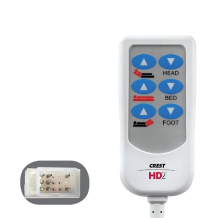 Crest HD2 Bed Control, 8 ft., Cord, Carrom BCQ602