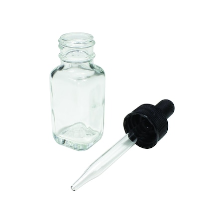 United Scientific Bottles with Dropper, Square, Flin, PK12 BDFSQ-1OZ