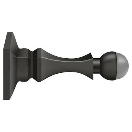 Deltana Baseboard Door Bumper, Solid Brass Oil Rubbed Bronze 3.5" BDH35U10B