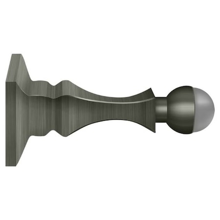 Deltana Baseboard Door Bumper, Solid Brass Antique Nickel 3.5" BDH35U15A