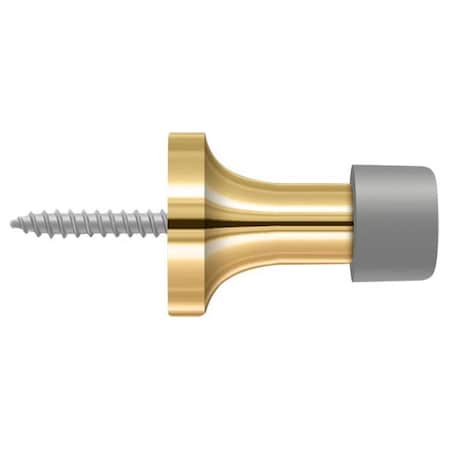 Deltana Baseboard Door Bumper, Solid Brass Lifetime Brass 1.5" BDS125CR003