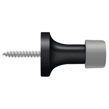 Deltana Baseboard Door Bumper, Solid Brass Black 1.5" BDS125U19