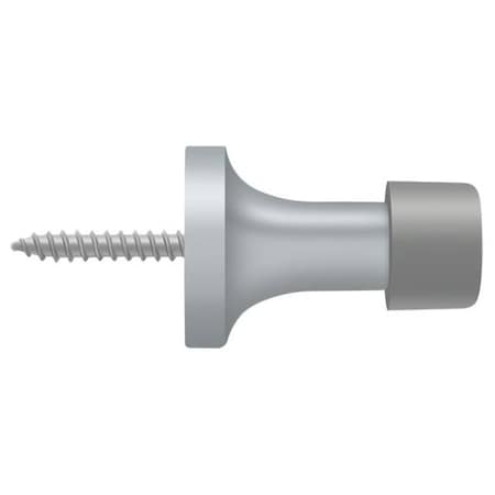 Deltana Baseboard Door Bumper, Solid Brass Satin Chrome 1.5" BDS125U26D