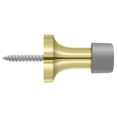 Deltana Baseboard Door Bumper, Solid Brass Bright Brass 1.5" BDS125U3