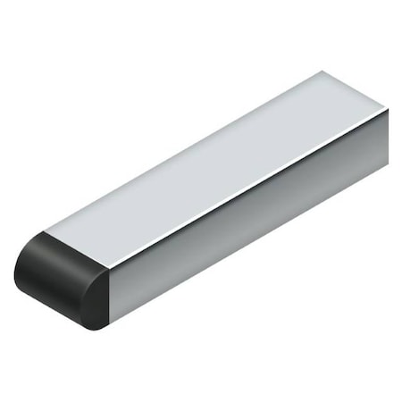 Deltana Contemp Half Cylinder Tip Baseboard Bumper, Steel Bright Chrome 4" BDSR40U26