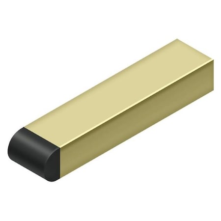 Deltana Contemp Half Cyl Tip Baseboard Bumper, Steel Unlacq Bright Brass 4" BDSR40U3-UNL