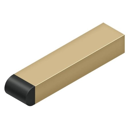 Deltana Contemporary Half Cylinder Tip Baseboard Bumper, Steel Satin Brass 4" BDSR40U4