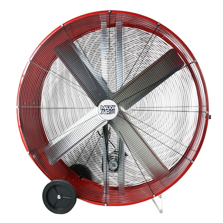 Maxx Air Barrel Air Circulator Fan, Mobile Mount, 48 in Blade Dia, 120V, 10,100/18,000, Non-Oscillating BF48BDRED
