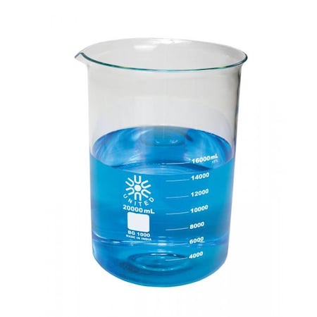 United Scientific Beakers, Low Form, Borosilicate Glass, 2 BG1000-2000