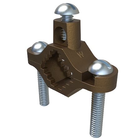 Ilsco Permaground Brass Ground Clamp, Con, PK4 BGC-1-EC