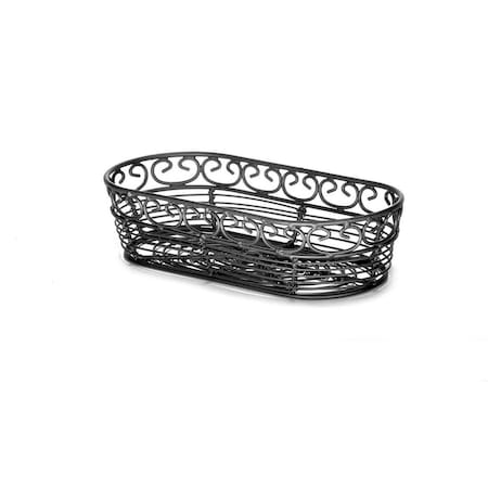 Tablecraft Mediterr Oblong Basket, Blk, 9"X4"X2" BK21709