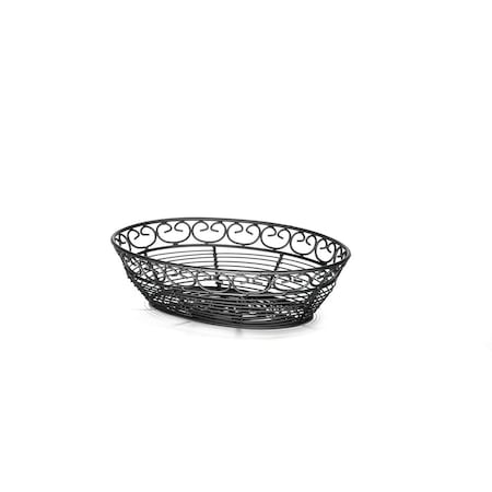Tablecraft Meditranen Ovl Basket, Blk, 9"X6.25"X2.25" BK27409