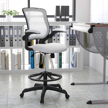 Flash Furniture Mesh Drafting Chair, White BL-ZP-8805D-WH-GG