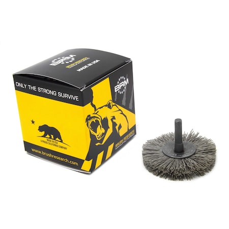 Brush Research BMC30AY320AO 3" Mandrel Mounted Wheel, 320 Grit Aluminum Oxide, .250" Shank Dia., .812" Trim BMC30AY320AO