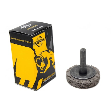 Brush Research BMF16AY320AO 1.75" Mandrel Mounted Wheel, 320 Grit Aluminum Oxide, .250" Shank Dia., .375" Trim BMF16AY320AO