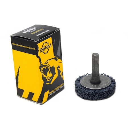 Brush Research BMF14AY320SC 1.5" Mandrel Mounted Wheel, 320 Grit Silicon Carbide, .250" Shank Dia., .250" Trim BMF14AY320SC