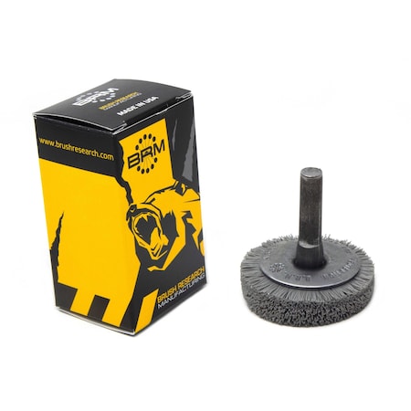 Brush Research BMF14AY600AO 1.5" Mandrel Mounted Wheel, 600 Grit Aluminum Oxide, .250" Shank Dia., .250" Trim BMF14AY600AO
