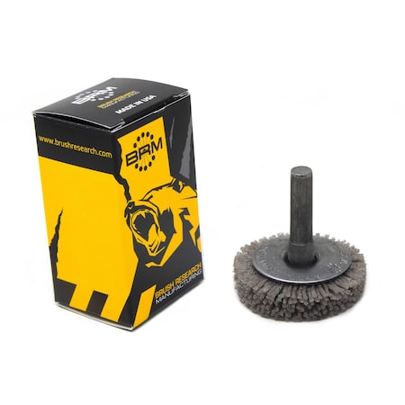 Brush Research BMF16AY80AO 1.75" Mandrel Mounted Wheel, 80 Grit Aluminum Oxide, .250" Shank Dia., .375" Trim BMF16AY80AO