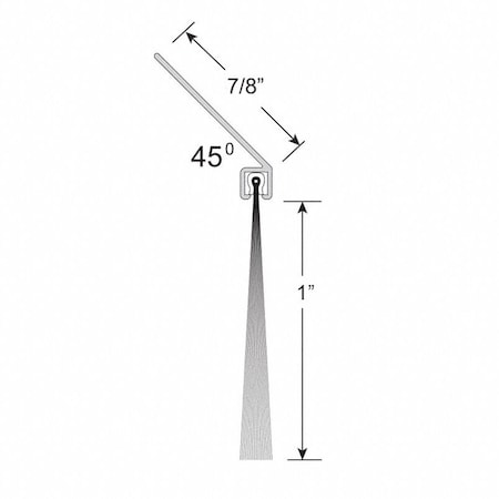 American Garage Door Supply Brushseal, SD, Nylon, 7/8-in x 45 Degree Holder, 1-1/2-in Brush, 94-in. BN47815-94