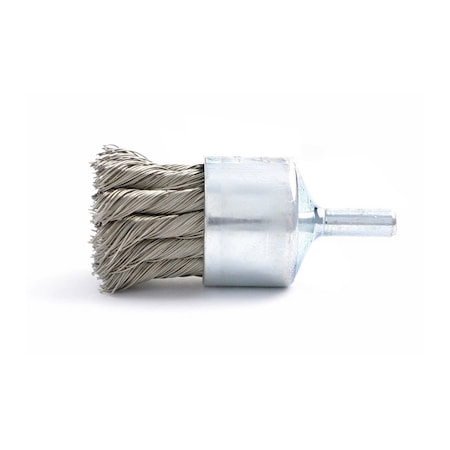 Brush Research BNH1220 Knotted End Brush. 1.125" Dia., .020CS, .875" Trim Length, .250" Shank Diameter BNH1220