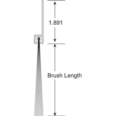 American Garage Door Supply Brushseal, SD, Nylon, 2-in Straight Holder, 3-in Brush, 94-in. BNSD23-94