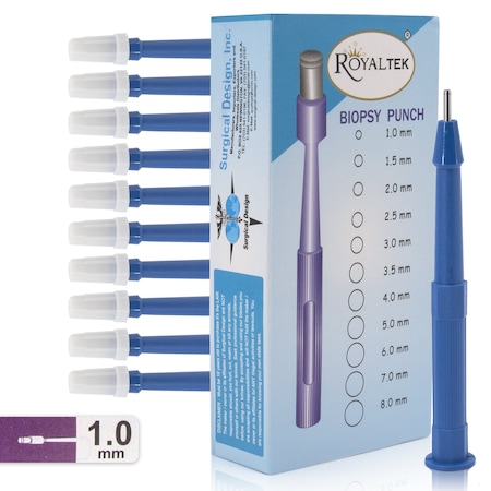 Surgical Design Disposable Biopsy Punch, Size 1.0mm, PK10 SDZR-0048