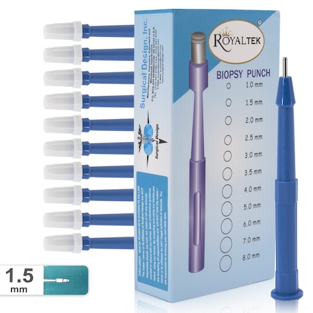 Surgical Design Disposable Biopsy Punch, Size 1.5mm, PK10 SDZR-0049