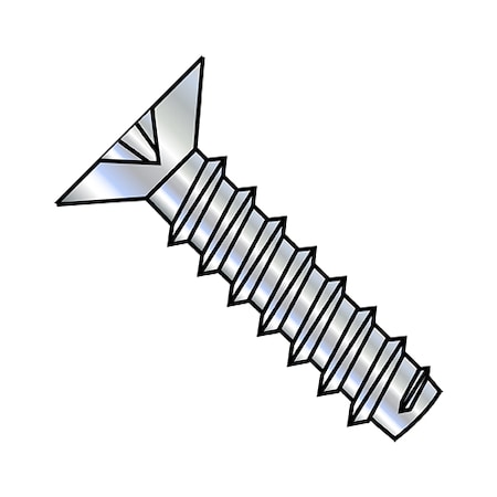 Sheet Metal Screw, #6-20 x 3/8 in, Zinc Plated Steel Flat Head Phillips Drive, 10000 PK