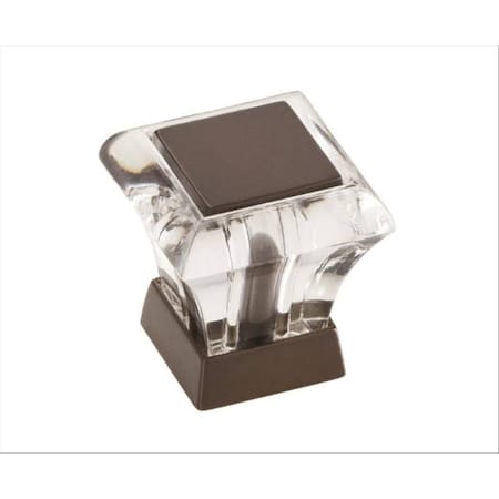 Amerock Abernathy 1-1/16" (27 MM) Square Knob Glass / Caramel Bronze BP29460CCBZ