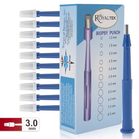 Surgical Design Disposable Biopsy Punch, Size 3.0mm, PK10 SDZR-0052