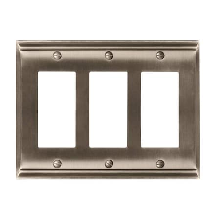 Amerock 3 Rocker Wall Plates, Number of Gangs: 3 Zinc, Satin Nickel Finish BP36506G10
