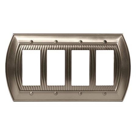 Amerock Sea Grass 4 Toggle Wall Plates, Number of Gangs: 4 Zinc, Satin Nickel Finish BP36535G10