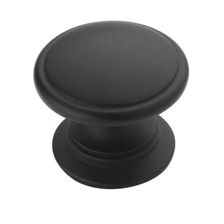 Amerock Cabinet Knob, Zinc, Matte Black, Proj. 1-1/16" BP53012FB